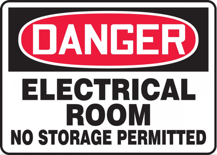 Accuform Danger Electrical Room - No Storage Permitted Sign from GME Supply