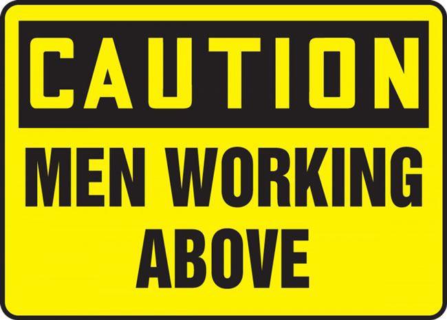 OSHA 'Caution: Men Working Above' Safety Sign from GME Supply