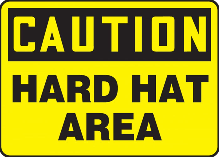 Accuform Caution Safety Sign: Hard Hat Area from GME Supply