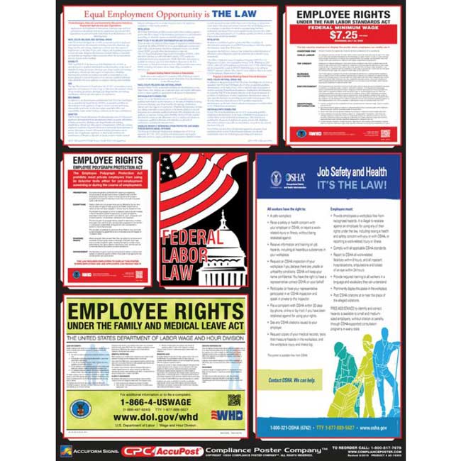 Accuform Labor Relations Poster: Federal Labor Law Poster from GME Supply