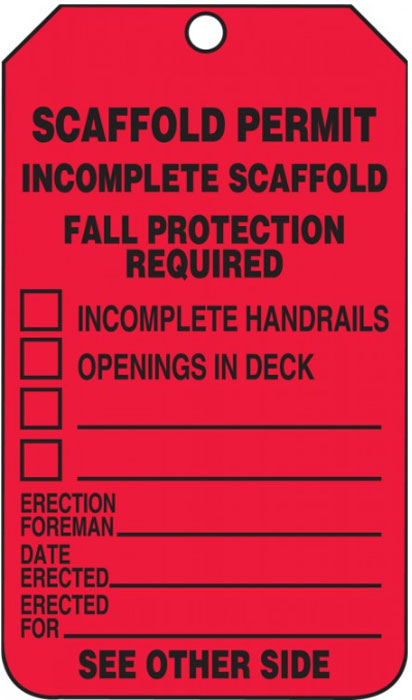 Accuform Signs Scaffold Status Tag from GME Supply