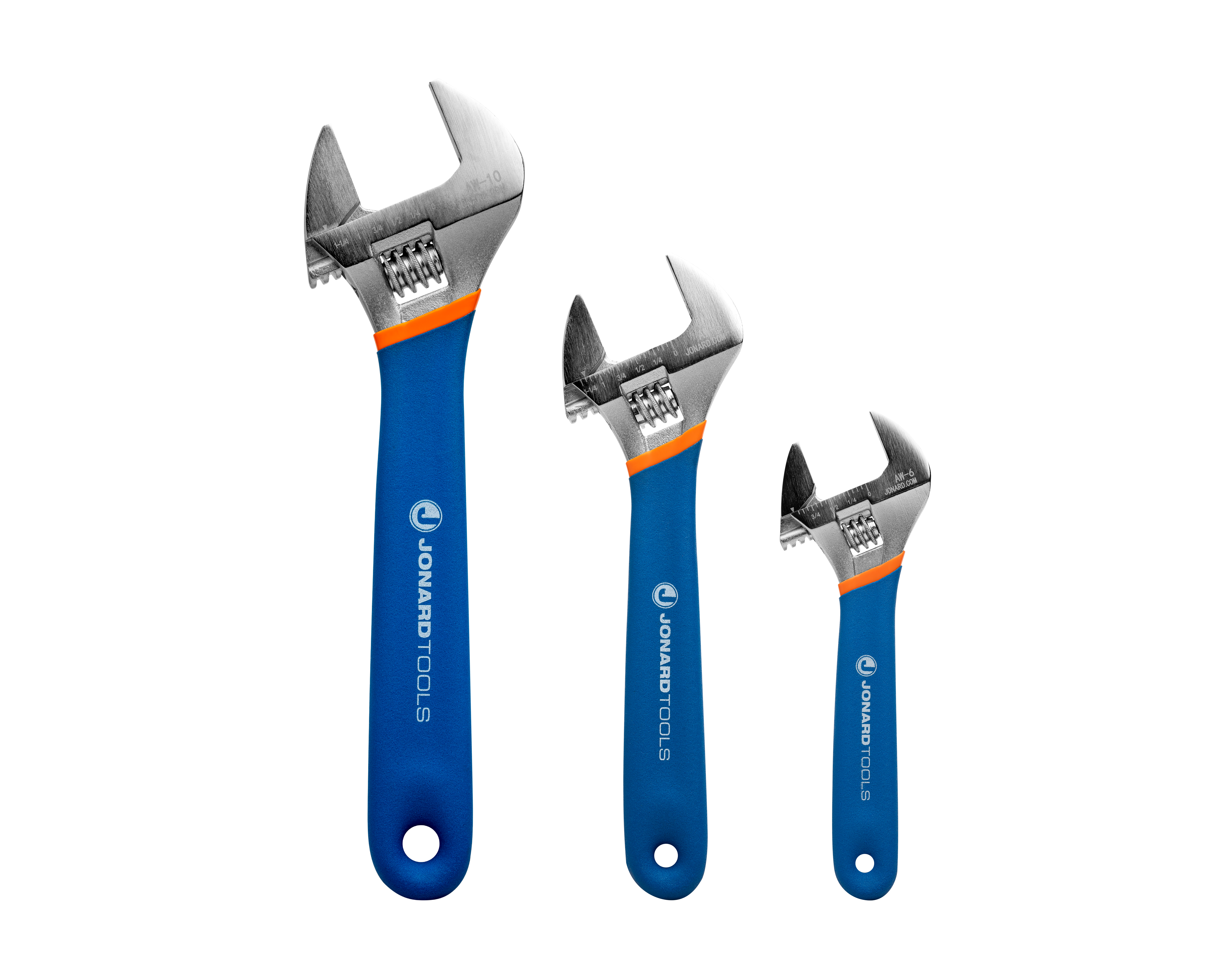 Jonard 3-Piece Adjustable Wrench Set with Extra Wide Jaws from GME Supply