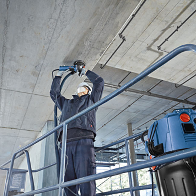 Bosch 5 Inch Concrete Surface Grinder with Dust Collection Shroud from Columbia Safety