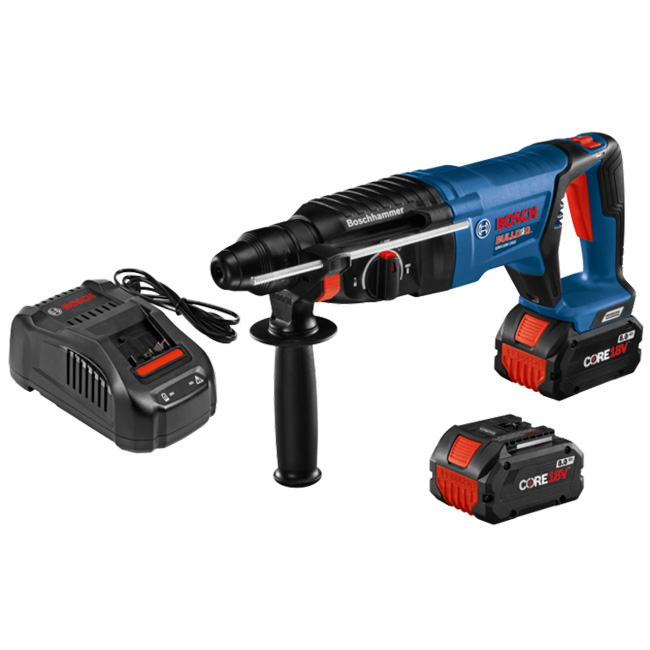 Bosch 18V EC Brushless SDS-plus Bulldog One Inch Rotary Hammer Kit with Optional Kit from GME Supply