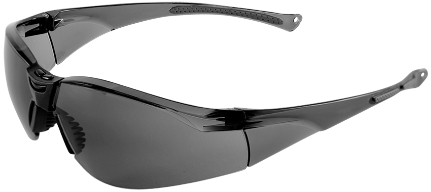 Bullhead Safety Flathead Safety Glasses - Crystal Black with Smoke Anti-Fog Lens from GME Supply