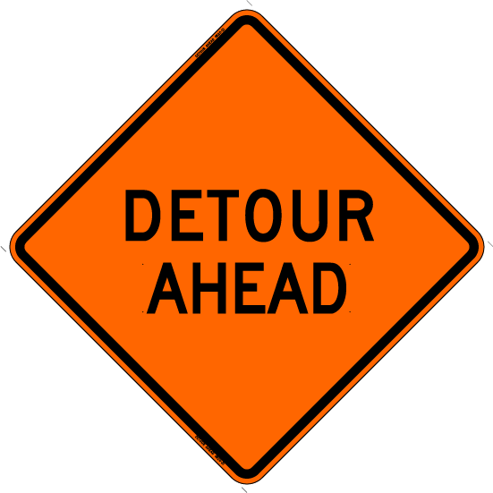 Bone Safety 'Detour Ahead' Sign from GME Supply