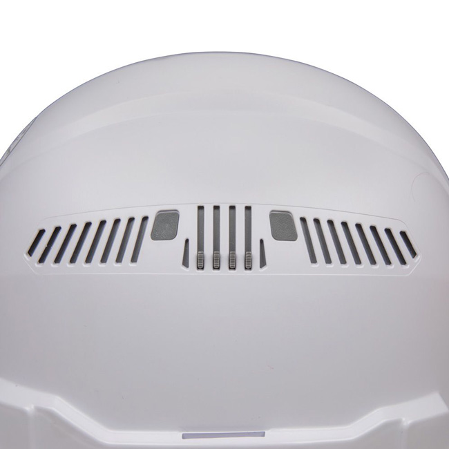 Klein Tools White Full Brim Hard Hat with Rechargeable Headlamp from GME Supply