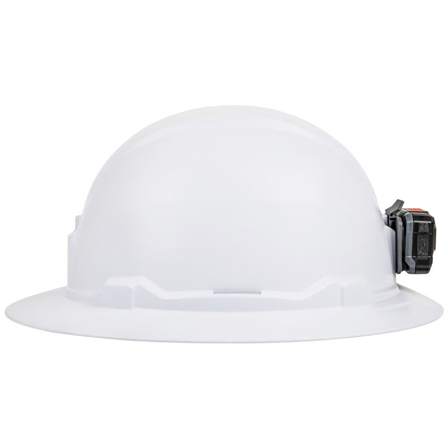 Klein Tools White Full Brim Hard Hat with Rechargeable Headlamp from GME Supply