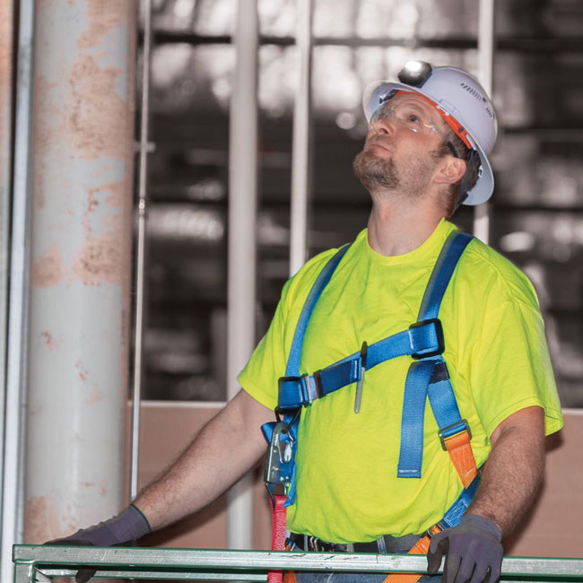 Klein Tools White Full Brim Hard Hat with Rechargeable Headlamp from GME Supply