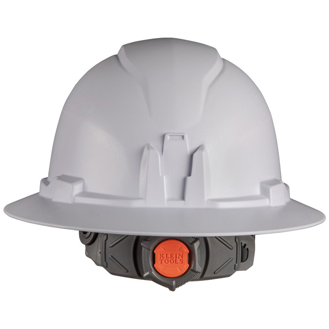 Klein Tools White Full Brim Hard Hat with Rechargeable Headlamp from GME Supply