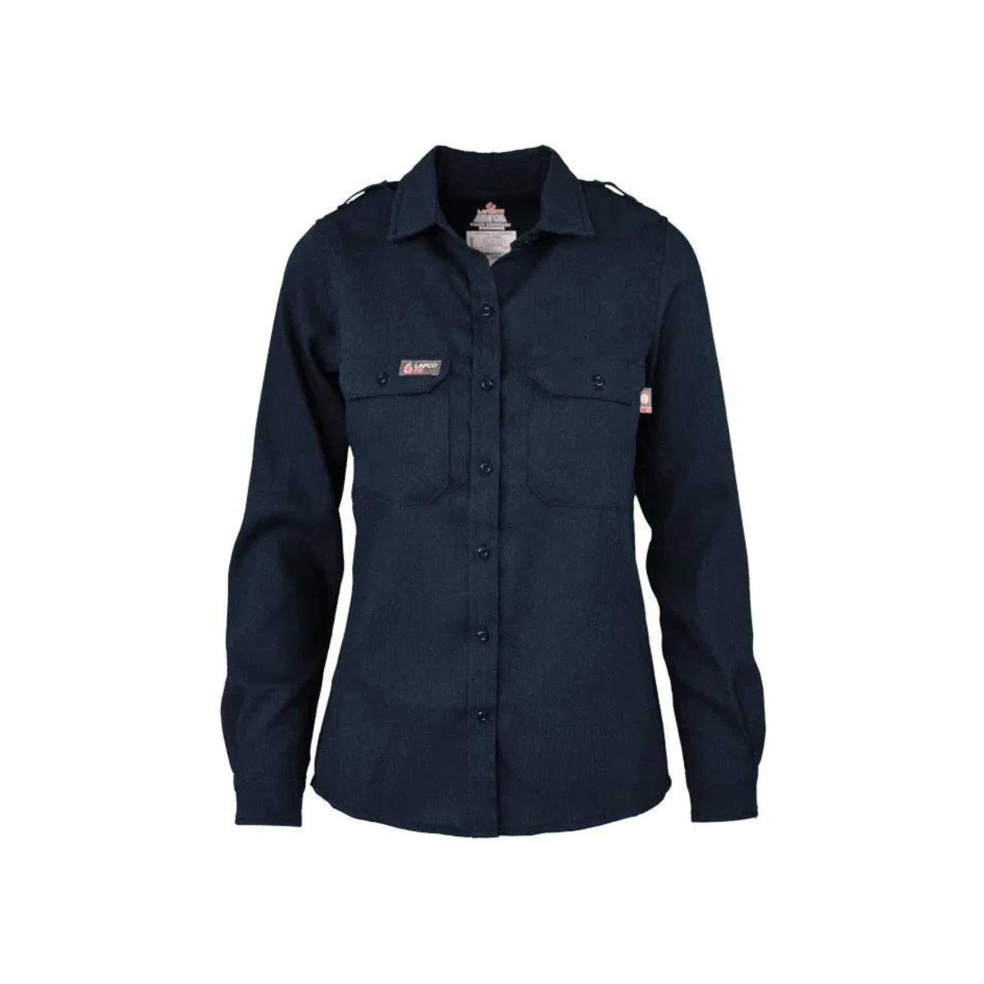 Lapco FR Womens Denim Navy Modern Uniform Shirt from GME Supply