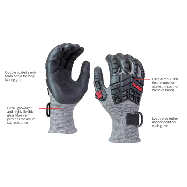 Gripps C5 Flexi Lite Mk II Impact Gloves With Tool Tether from GME Supply