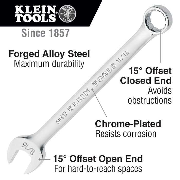 Klein Tools Combination Wrench 9 Piece Set with Pouch from GME Supply