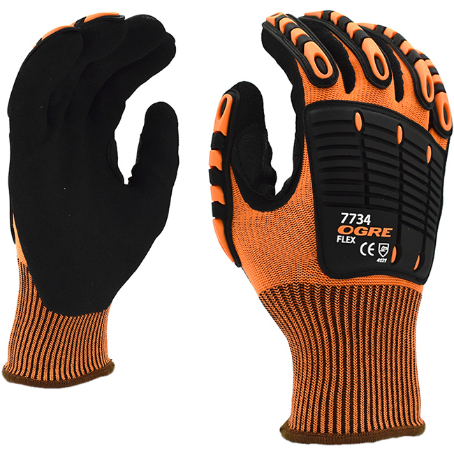 Cordova Safety Ogre Flex 7734 Sandy Nitrile Industrial Impact Glove from GME Supply