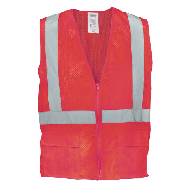 Ironwear 1284-RZ-RD Red Mesh Multi-Pocket Reflective Vest with "Fire Watch" Back from GME Supply