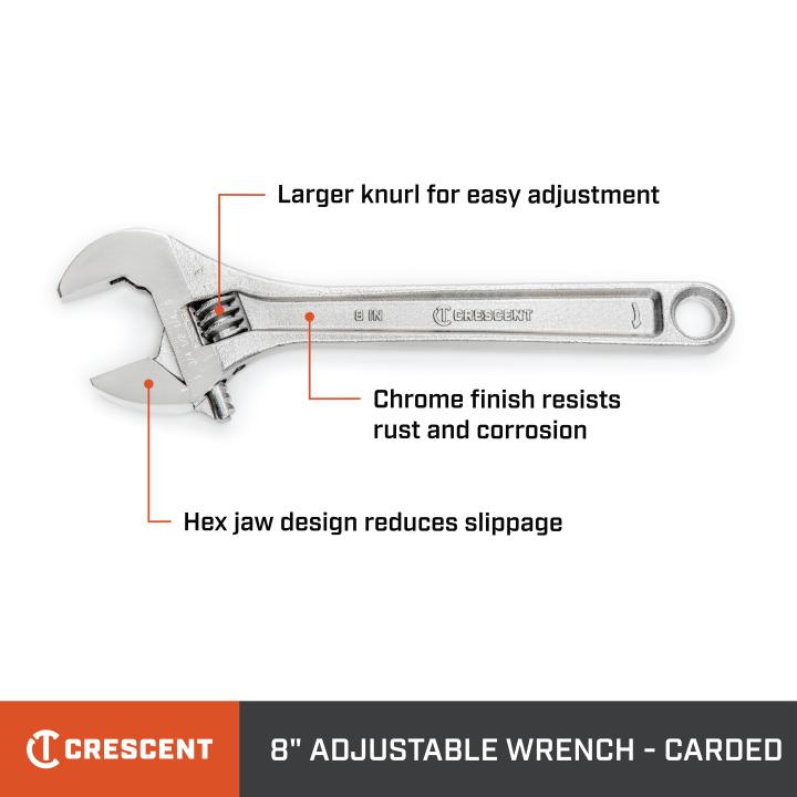 Crescent 8" Adjustable Wrench - Carded from GME Supply