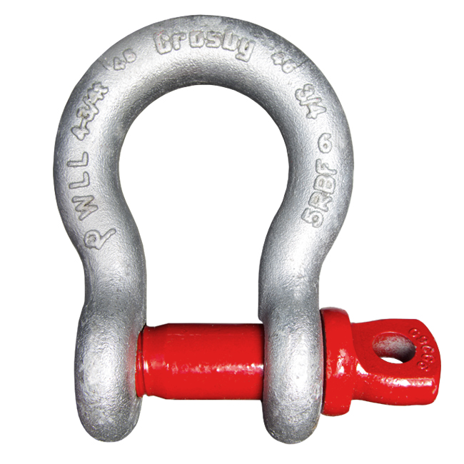 Crosby G-209 Galvanized Screw Pin Shackles from Columbia Safety