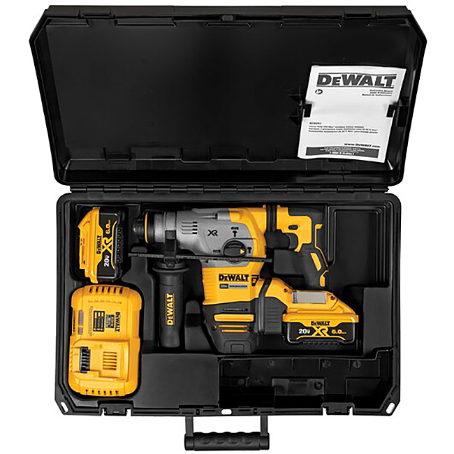 20V MAX 1-1/8 inch XR Brushless Cordless SDS PLUS L-Shape Rotary Hammer Kit from GME Supply