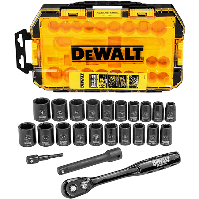 DeWALT 23 Piece 1/2 in Drive Combination Impact Socket Set from GME Supply