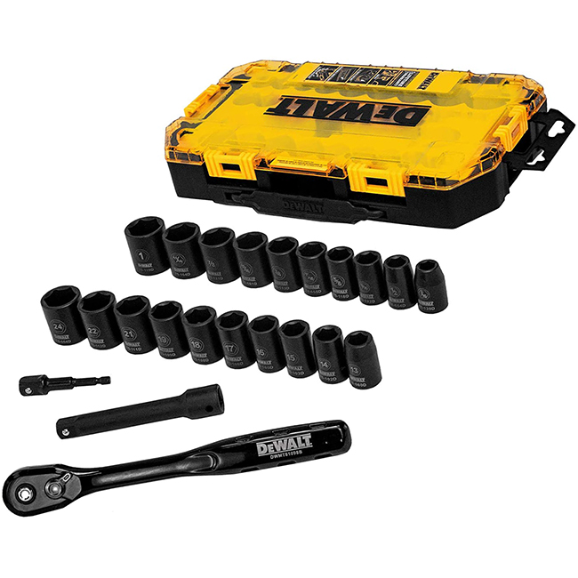 DeWALT 23 Piece 1/2 in Drive Combination Impact Socket Set from GME Supply