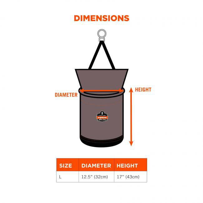 Ergodyne 5973 100 lb Arsenal Large Nylon Hoist Bucket Tool Bag with D-ring from GME Supply