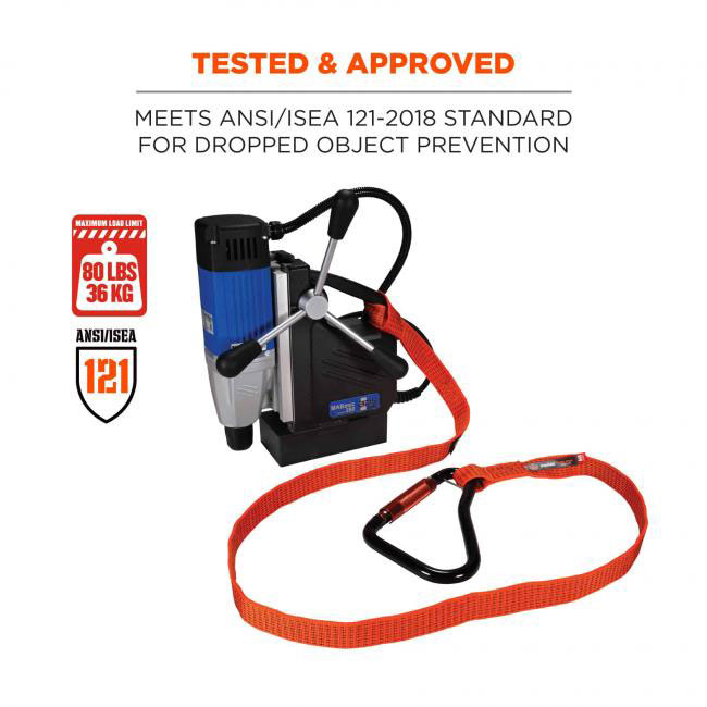 Ergodyne Squids 3148 80 lb Tool Lanyard with XL Locking Carabiner from GME Supply