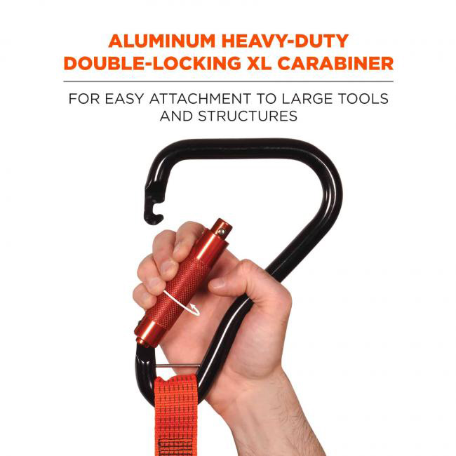 Ergodyne Squids 3148 80 lb Tool Lanyard with XL Locking Carabiner from GME Supply