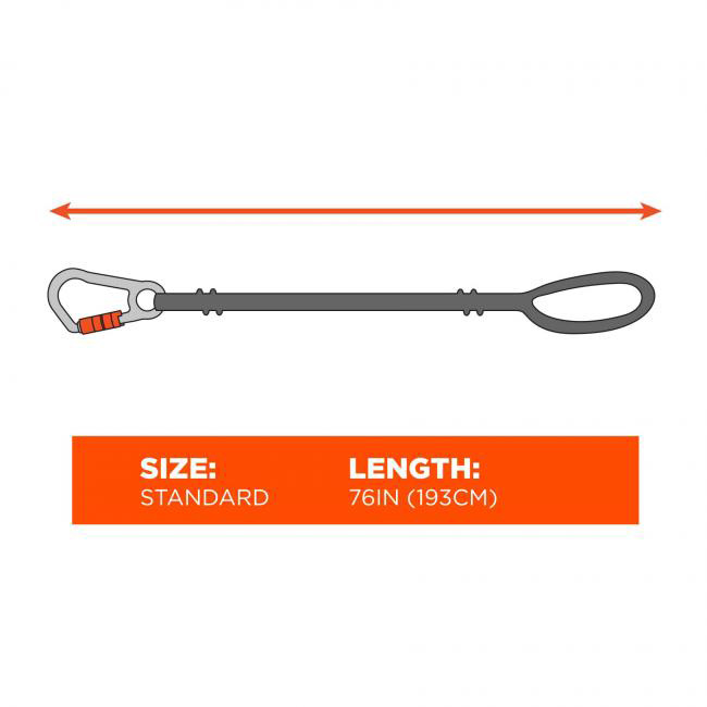 Ergodyne Squids 3148 80 lb Tool Lanyard with XL Locking Carabiner from GME Supply