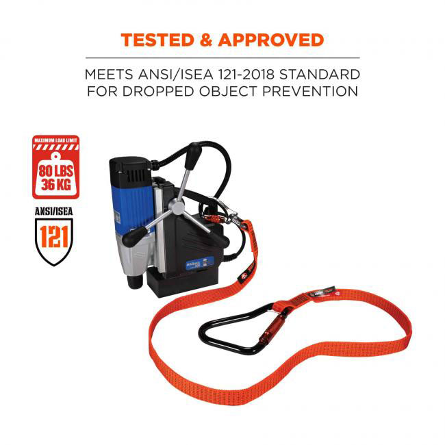 Ergodyne Squids 3149 80 lb Tool Lanyard with XL Locking and Swivel Carabiner from GME Supply