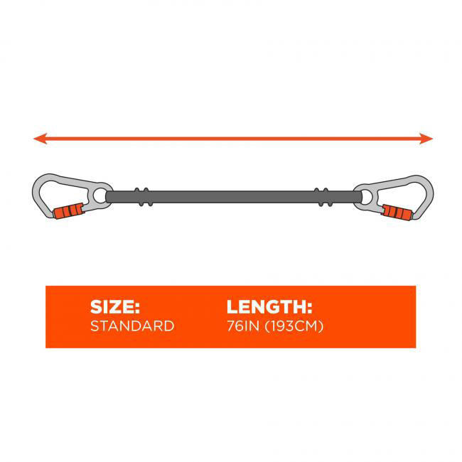 Ergodyne Squids 3149 80 lb Tool Lanyard with XL Locking and Swivel Carabiner from GME Supply