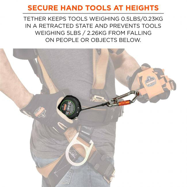 Ergodyne Squids 3010 Retractable 5 lb Tool Lanyard with Belt Loop Clip from GME Supply