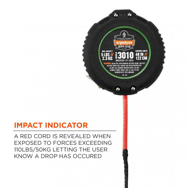 Ergodyne Squids 3010 Retractable 5 lb Tool Lanyard with Belt Loop Clip from GME Supply