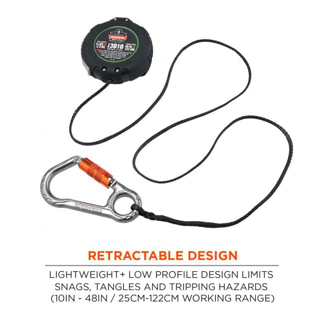 Ergodyne Squids 3010 Retractable 5 lb Tool Lanyard with Belt Loop Clip from GME Supply