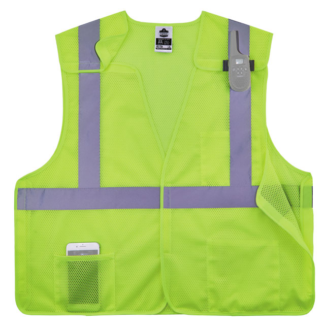 GloWear 8217BA Class 2 Hi-Vis 5-Point Breakaway Safety Vest from GME Supply