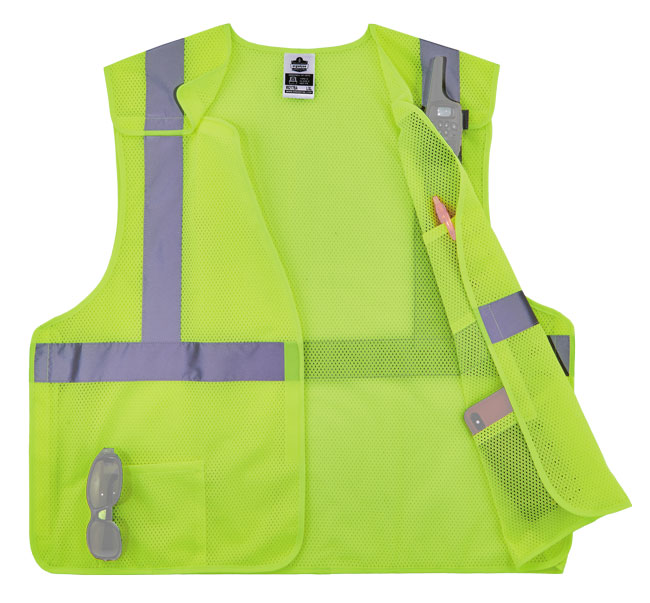 GloWear 8217BA Class 2 Hi-Vis 5-Point Breakaway Safety Vest from GME Supply
