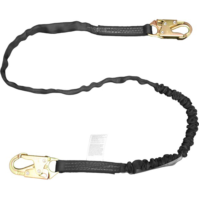 French Creek Single-Leg Six Foot Shock Absorbing 1-3/16 Inch Web Lanyard with Snap Hooks from GME Supply