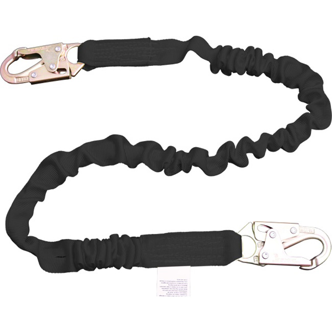 French Creek Single-Leg Six Foot Shock-Absorbing Two Inch Web Lanyard with Snap Hooks from GME Supply