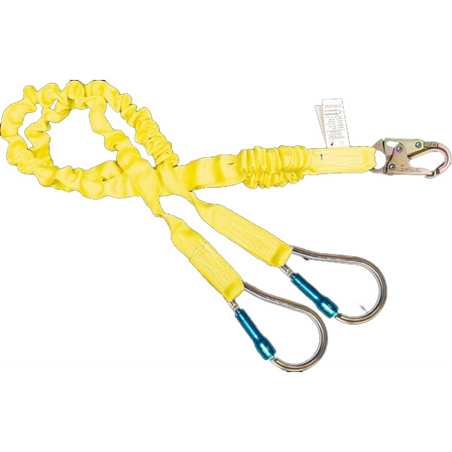 French Creek Dual Leg Six Foot 1-3/16 Inch Web Lanyard with Snap Hook and 2 Inch Aluminum Hook from GME Supply