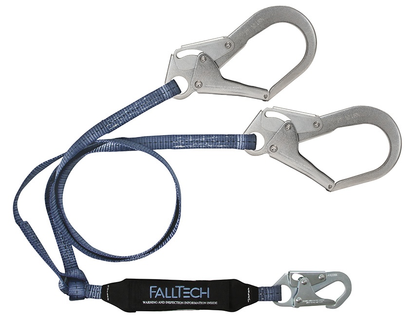 FallTech ViewPack Twin Leg Lanyard with Steel Rebar Hooks from GME Supply