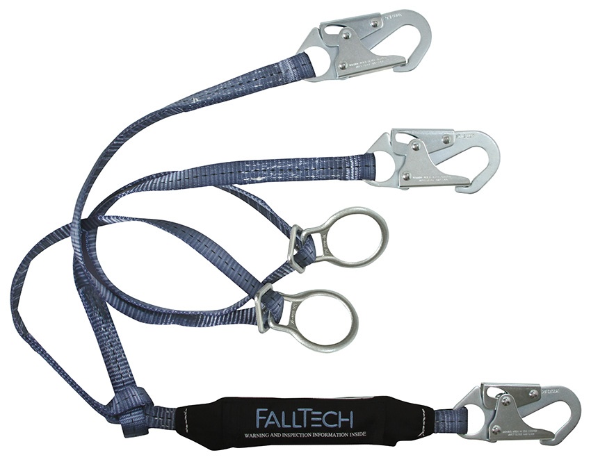 FallTech ViewPack Twin Leg Lanyard with Steel Snaphooks from GME Supply