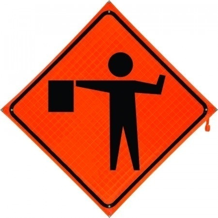 Bone Safety Flagger Symbol Non-Reflective Sign  from GME Supply
