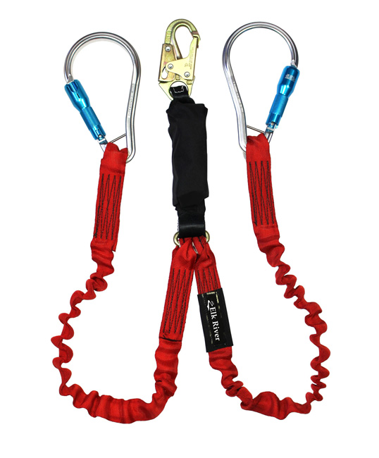 Elk River FLEX-Zorber Centurion Twin Leg Lanyard with Aluminum Carabiners from GME Supply