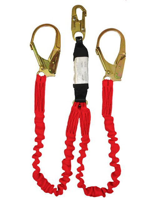 Elk River FLEX-Zorber Twin Leg Lanyard with Steel Rebar Hooks from GME Supply