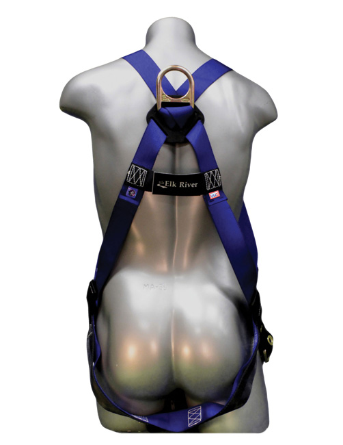 Elk River ConstructionPlus 1 D-Ring Harness with Tongue Buckle Leg Connectors from GME Supply