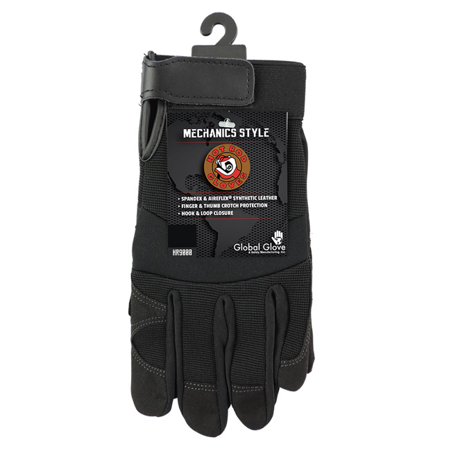 Global Glove Hot Rod Synthetic Leather Mechanics Gloves from GME Supply