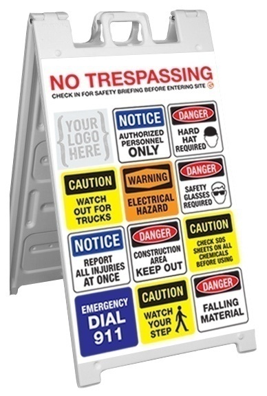 GME Supply Construction Fold Up Job Site Sign with Custom Logo from GME Supply
