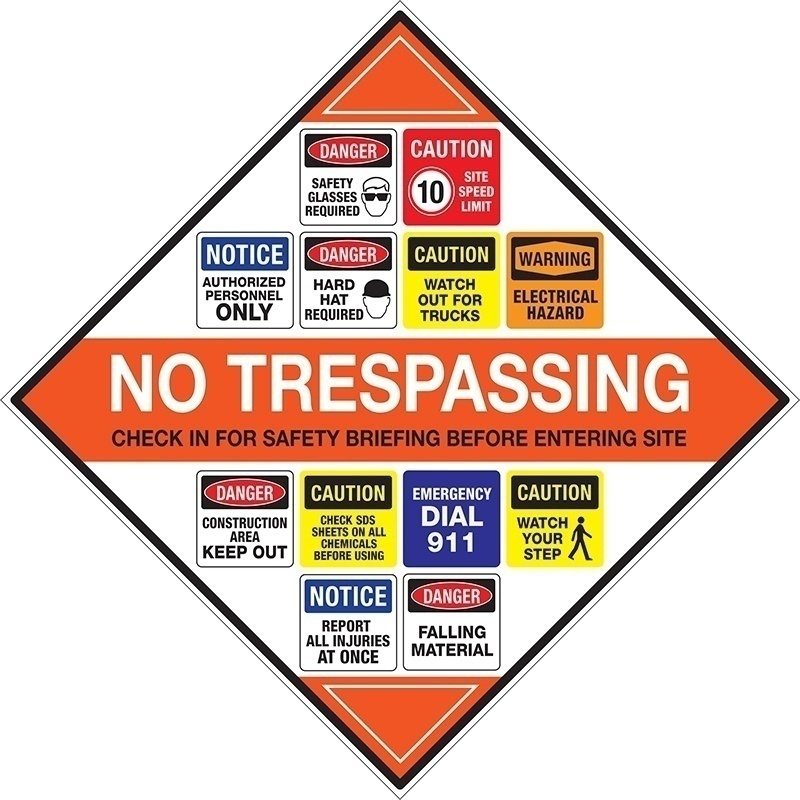 Construction Job Site Safety Sign with Custom Logo and Portable Base  from Columbia Safety