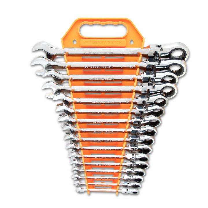 GearWrench 16 Piece Flex Head Ratcheting Combination Metric Wrench Set from Columbia Safety
