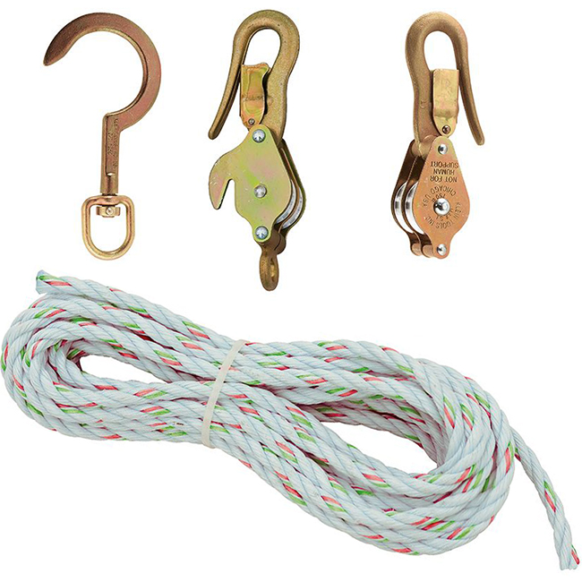 Klein Tools Block and Tackle, Spliced to Block 268, w/Hook 259 from Columbia Safety