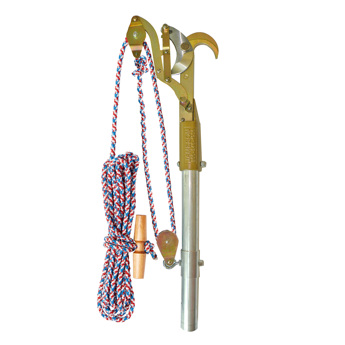 JA-34 Big Mouth Double Pulley Pruner Kit with Premium Bumpy Rope, Red White Blue from GME Supply